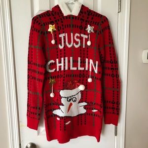 Christmas sweater just chilling snowman